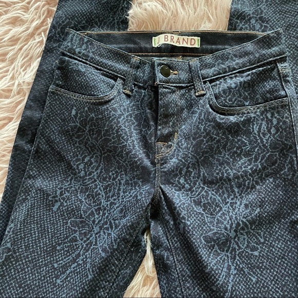 J Brand Black Floral Skinny Jean Size 25 - Picture 5 of 9